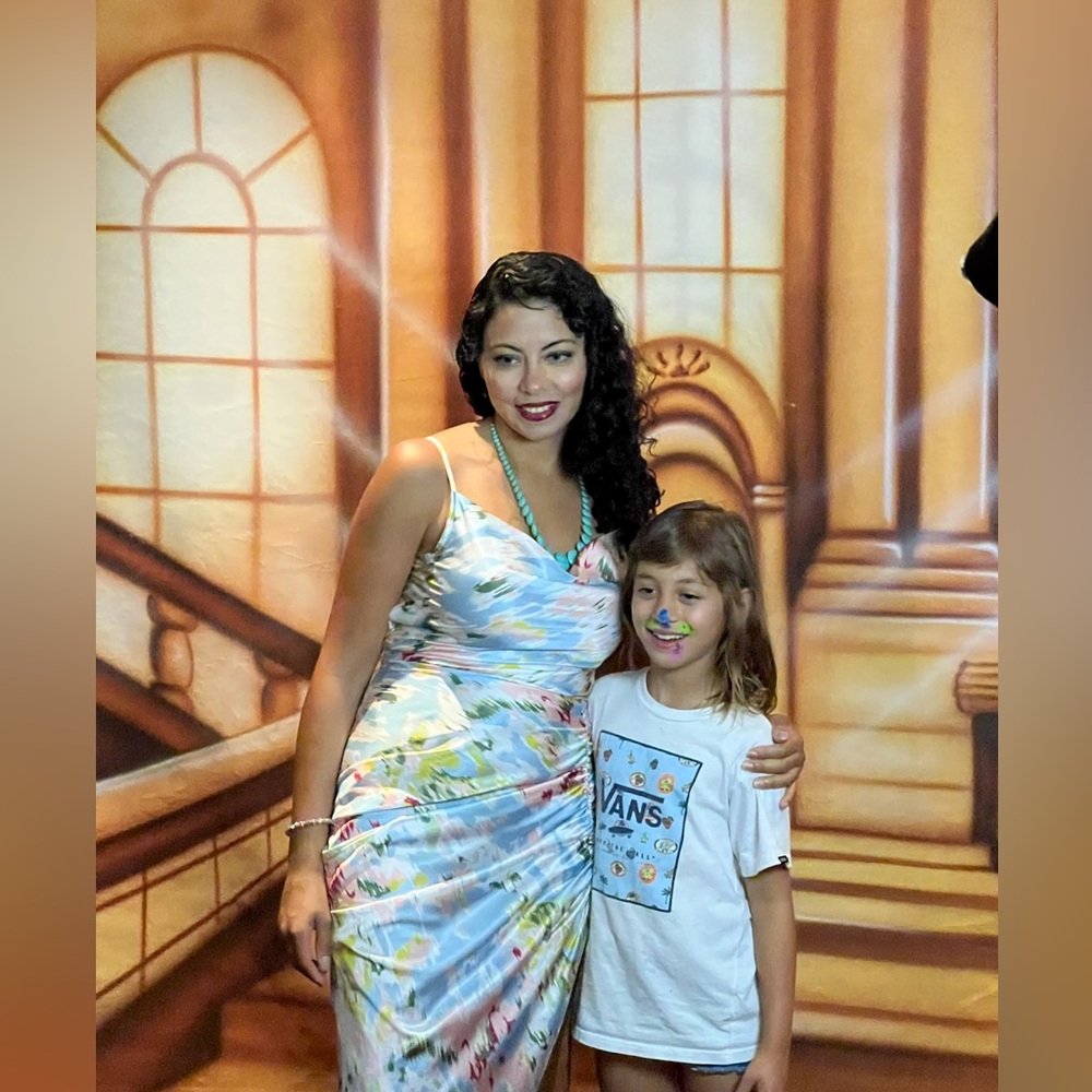 Multicolor Abstract Print Dress - Picture 1 of 4